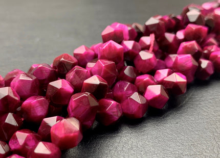 7-8 mm AAA Faceted Star Cut Pink Tiger Eye Gemstone Beads Genuine Faceted High Quality Pink Tiger Eye Loose Beads 15 Inches Strand #2722