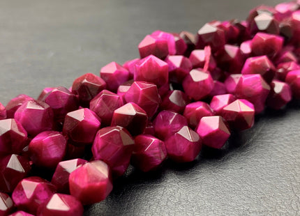 7-8 mm AAA Faceted Star Cut Pink Tiger Eye Gemstone Beads Genuine Faceted High Quality Pink Tiger Eye Loose Beads 15 Inches Strand #2722