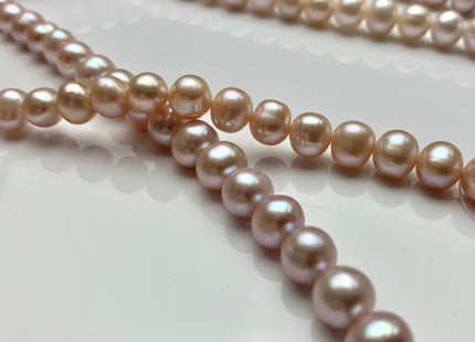 8 mm AA Natural Pink OR Pale Pink Near Round Freshwater Pearl Beads Genuine Natural Freshwater Pearls High Luster Natural Pink Pearls #532