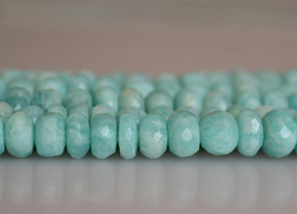 Natural Semi Precious Gemstone Amazonite Beads Natural Color Faceted Roundel Shape 9-9.5 inches #2132