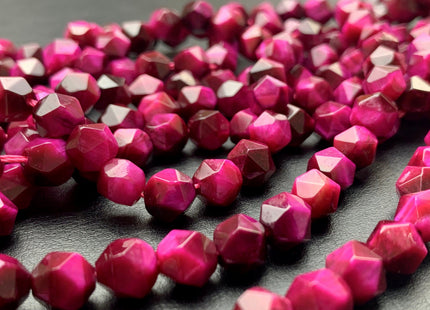 7-8 mm AAA Faceted Star Cut Pink Tiger Eye Gemstone Beads Genuine Faceted High Quality Pink Tiger Eye Loose Beads 15 Inches Strand #2722