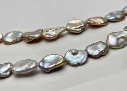 One Piece 10-13x15-20 mm AAA Very Rare Natural Mauve Pink Freshwater Flat Keshi Pearl Genuine High Luster Natural Keshi Nugget Pearl #P2221