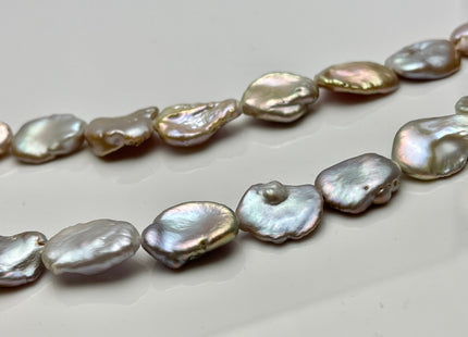 One Piece 10-13x15-20 mm AAA Very Rare Natural Mauve Pink Freshwater Flat Keshi Pearl Genuine High Luster Natural Keshi Nugget Pearl #P2221