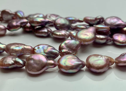 12x15 mm AA Natural Dark Mauve Purple Color Coin Freshwater Pearl Beads Genuine High Luster Tear Drop shape Coin Pearls 25 Pieces #P1329