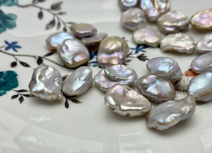 One Piece 10-13x15-20 mm AAA Very Rare Natural Mauve Pink Freshwater Flat Keshi Pearl Genuine High Luster Natural Keshi Nugget Pearl #P2221