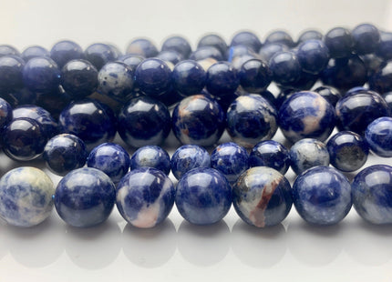 8mm 10mm 12mm Half Strand Smooth Round Sodalite Gemstone Beads Genuine Natural Blue Sodalite High Polished Beads #3694