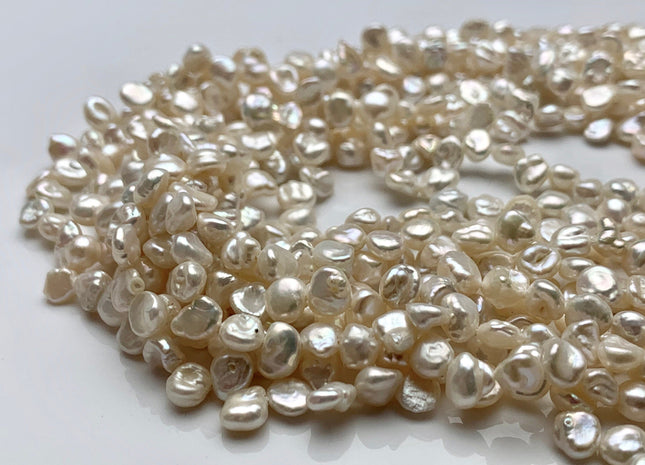 5x6 Or 6x7 mm AAA High Luster Natural White Keshi Freshwater Pearl Beads Top Drilled Genuine Natural White Dancing Keshi Pearls #P1037