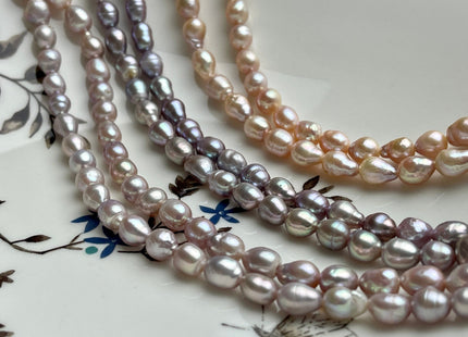 6.5x7-8 mm AAA Natural Mauve Pink Baby Edison Baroque Freshwater Pearl Beads Genuine Tear Drop Shape Small Edison Pearls #P2122