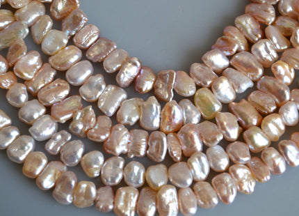 Biwa Stick Freshwater Pearl Beads White Pink and Peacock Color Size Approx.8x10mm to 10x13mm #718