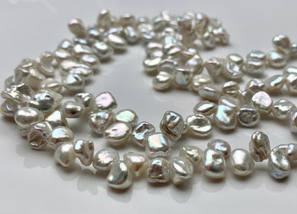 5x6 Or 6x7 mm AAA High Luster Natural White Keshi Freshwater Pearl Beads Top Drilled Genuine Natural White Dancing Keshi Pearls #P1037