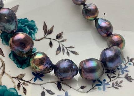 12x15-15x18mm or 14x17-17x23mm Rainbow Peacock Baroque Freshwater Pearl Beads Genuine High Luster Quality Baroque Pearls #P1704