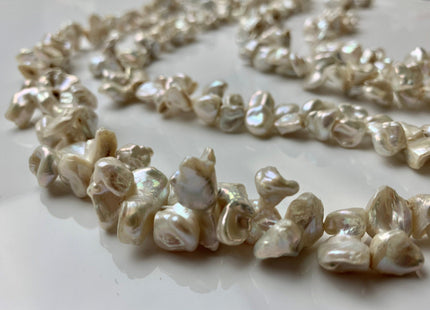 8x20 mm Natural White Double Keshi Freshwater Pearl Beads,Top Drilled Keshi Pearls, Rare Dancing Cultured Freshwater Pearls #1194