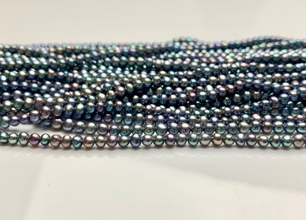 3-3.5 mm AA Peacock Color Tiny Freshwater Potato Pearl Beads Genuine High Luster Blue Peacock Color Tiny Seed Pearls #P1018