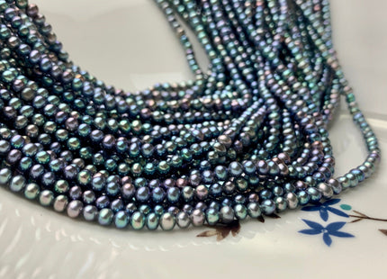 3-3.5 mm AA Peacock Color Tiny Freshwater Potato Pearl Beads Genuine High Luster Blue Peacock Color Tiny Seed Pearls #P1018