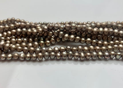 3.5-4 mm AA Dark Green Taupe Color Potato Freshwater Pearl Beads High Luster Genuine Taupe Color Tiny Small Potato Freshwater Pearls #P2111