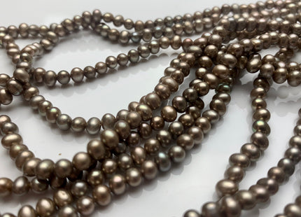 3.5-4 mm AA Dark Green Taupe Color Potato Freshwater Pearl Beads High Luster Genuine Taupe Color Tiny Small Potato Freshwater Pearls #P2111