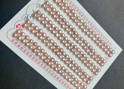 AAAA One Pair 4-7 mm Top Quality High Luster Round Button Half Drilled Freshwater Pearls Genuine Natural Pink Freshwater Pearls #1622