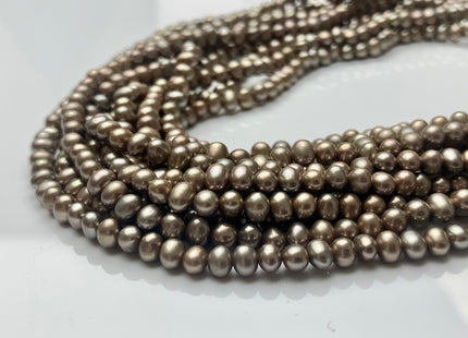 3.5-4 mm AA Dark Green Taupe Color Potato Freshwater Pearl Beads High Luster Genuine Taupe Color Tiny Small Potato Freshwater Pearls #P2111
