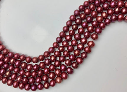 7-8 mm Irregular Potato Shape Freshwater Pearl Beads Cranberry Color Genuine Cultured Freshwater Pearl Beads #633