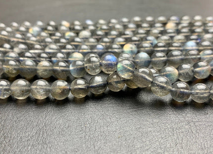 6 mm AAA Flashy Blue Natural Black Labradorite Beads Genuine Natural Color Smooth Round Shape Flashes Fire Labradorite 15.5 inches # 2654
