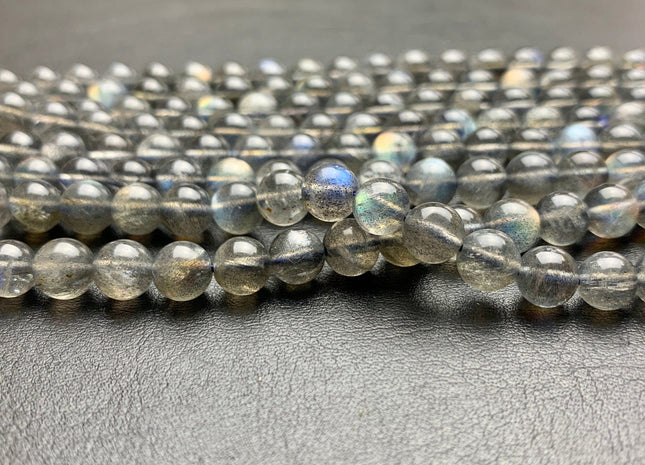 6 mm AAA Flashy Blue Natural Black Labradorite Beads Genuine Natural Color Smooth Round Shape Flashes Fire Labradorite 15.5 inches # 2654