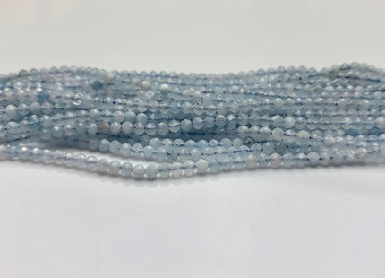 BEST DEAL 2.5 mm AAA Faceted Round Tiny Aquamarine Gemstone Beads Genuine Natural Blue Aquamarine Loose Beads 15.5 Inches Strand #2554