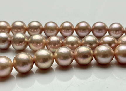 10-11.5mm AAAAA Very Rare Natural Pink With Gold Sheen Freshwater Round Edison Pearl Bead High Luster Genuine Edison Pearl 38 Beads #P1894