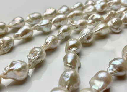 11x16-13x20 mm AAAA Natural White Baroque Pearl Beads Genuine Natural Freshwater Tear Drop Shape Baroque Flame Ball Pearls 23 Beads #P1955