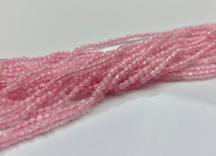 BEST DEAL 2 mm 2.5 mm Faceted Round Tiny Rose Quartz Gemstone Beads Genuine Natural Pink Rose Quartz Loose Beads 15.5 Inches Strand #2551