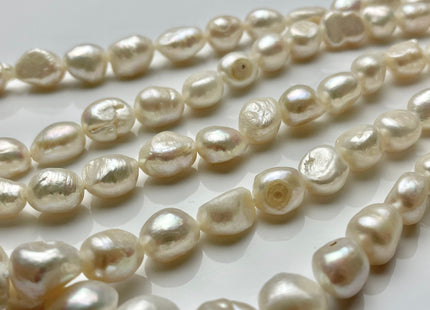 10-11 x 12-13 mm Natural White B Grade Large Rice Nugget Freshwater Pearl Beads Genuine Natural White Freshwater Pearl Rice Nuggets #1190