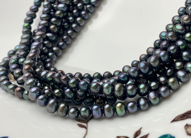 4x5 mm AA Peacock Potato Freshwater Pearl Beads Genuine Cultured Small Tiny Freshwater Pearls #P1407