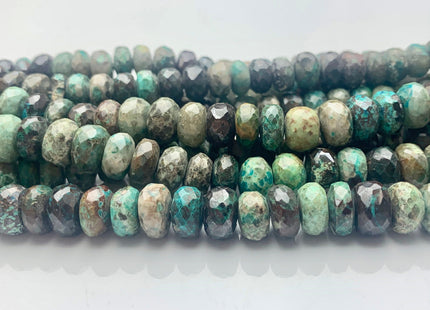 7mm 8mm 9mm 10mm 100% Natural Faceted Rondelle Chrysocolla Gemstone Beads Multi Turquoise Green Color Chrysocolla Beads 8 Inches #3757