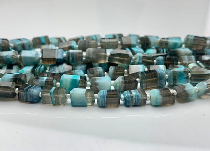 7-8x11-12 mm Faceted Nugget Natural Blue and Gray Color Peru Boulder Opal Beads Genuine Organic Boulder Opal 13 Inches Strand #2955