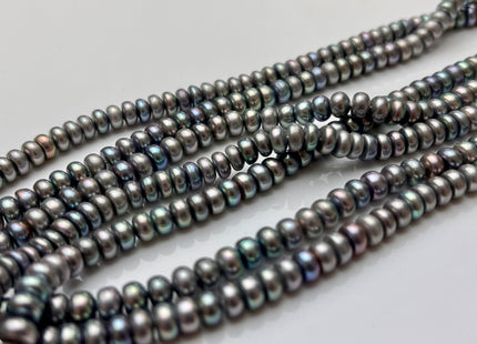 5mm AAA Abalone Gray Color Round Button Freshwater Pearl Beads Genuine High Luster Smooth Freshwater Button Pearls #58