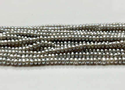 2x4 mm AAA Natural Tiny Freshwater Pearl Beads Rondelle/Button Shape Genuine Gray Color High Luster Pearl Beads #P1689