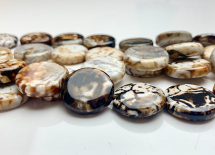 6-8x24 mm AAA Smooth Round Mixed Color Fire Agate Gemstone Beads Genuine Mixed Coffee Amber Ivory Color Agate 16 Beads 15 Inches #3522