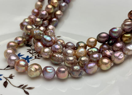 8-10 mm AAA Very Rare Dark Mauve Pink Baroque Edison Pearl Genuine Top Quality Natural Edison Pearl With Iridescent Color 8 Inches #1819