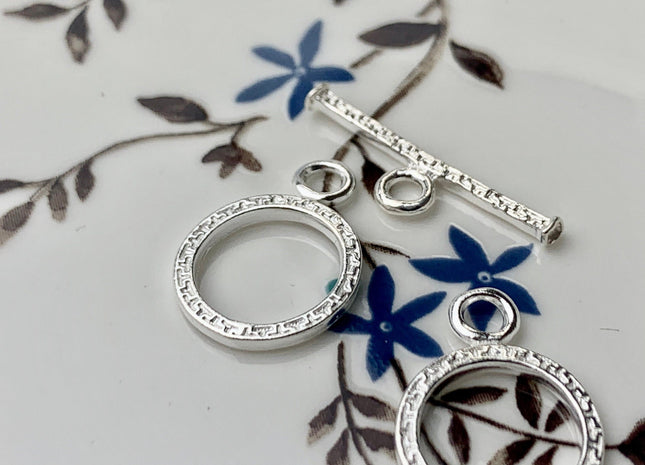 14x20 mm 925 Sterling Silver Toggle Clasp Genuine 925 Sterling Silver Toggle Findings With Antique Design DIY Jewelry #10121