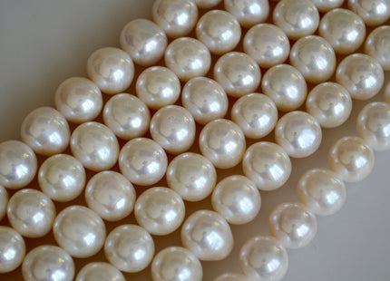 11-12 mm AAA Extra Shiny Natural White Potato Freshwater Pearls Genuine Large Hole High Luster White Pearls Hole Size 0.8mm Or 2.2mm #202