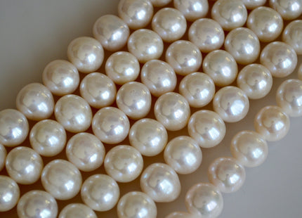 11-12 mm AAA Extra Shiny Natural White Potato Freshwater Pearls Genuine Large Hole High Luster White Pearls Hole Size 0.8mm Or 2.2mm #202