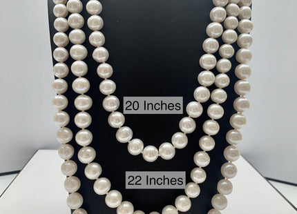 18/20/22/24/26/28 Inches Hand Knotted 10mm AAA Freshwater Pearl Necklace Natural White High Luster Pearl Necklace W/Silver Clasp #P1104