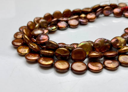 10-13 mm Chocolate Brown Freshwater Round Coin Pearl Genuine Brown Coin Pearls #147