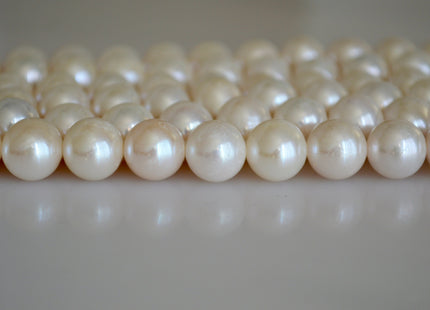 11-12 mm AAA Extra Shiny Natural White Potato Freshwater Pearls Genuine Large Hole High Luster White Pearls Hole Size 0.8mm Or 2.2mm #202