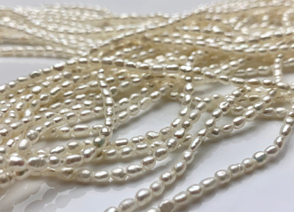 2.8-3x4 mm AA Natural White Rice Tiny Seed Freshwater Pearls High Luster Seed Freshwater Pearls Genuine Small Rice Pearls #P1238