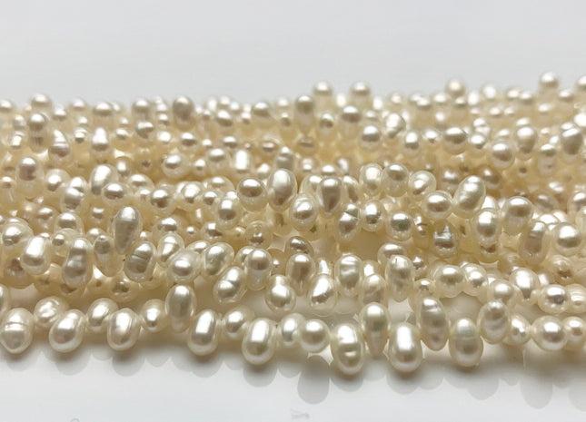 3x4-5 mm Top Drilled Rice/Oval Freshwater Pearl Natural White Genuine Freshwater Pearls White Small Dancing Freshwater Pearls #451
