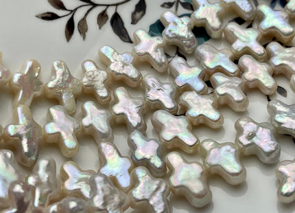 One Piece 10x15-16mm AAAAA Super High Luster Natural Pink Cross Coin Freshwater Pearl Genuine Top Quality Cross Freshwater Pearl #P1841