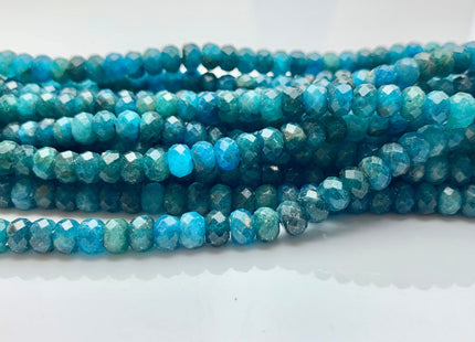 4x6 mm Natural Color Faceted Rondelle Apatite Gemstone Beads Quality Micro Faceted Apatite Gemstone Loose Beads 8 Inches Strand #2607