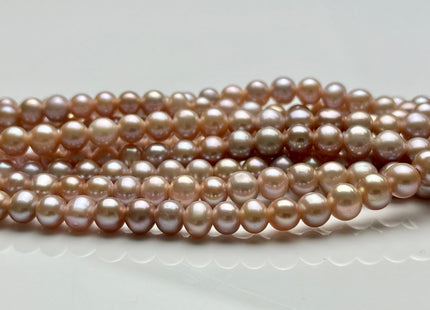 7-8mm AAA Half Strand Large Hole Natural Pink Potato Freshwater Pearl Beads Hole Size 2.1 mm Mauve Pink Large Hole Pearls 30 Pieces #P2165