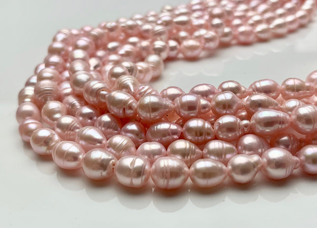 7-8x8-9 mm Baby Pink Baroque Freshwater Pearl Beads Genuine Baby Pink Color Baroque Freshwater Pearls 47-48 Pieces #P1627