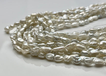 6x8-9 mm Natural White Keshi Freshwater Pearls Beads Genuine High Luster Rice Nugget Shape Small Keshi Freshwater Pearl #P1867